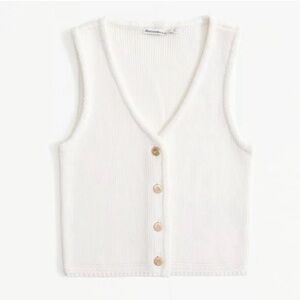 White Button-Up Sweater Vest